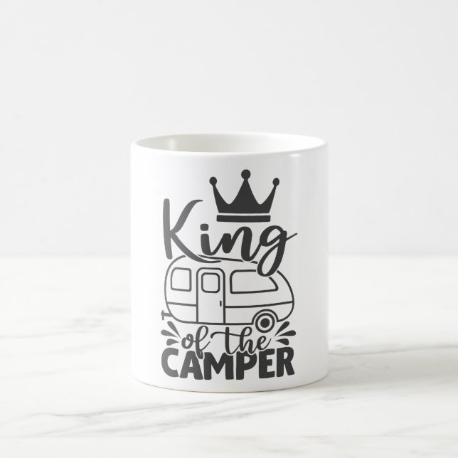 Kung i Camper Funny Quote Camping som står Kaffemugg (Center)
