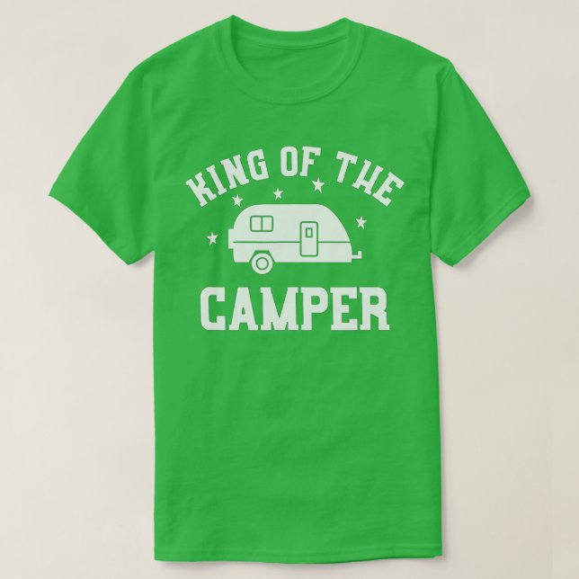 Kung i Camper - Lustigt RV Camper T Shirt (Design framsida)
