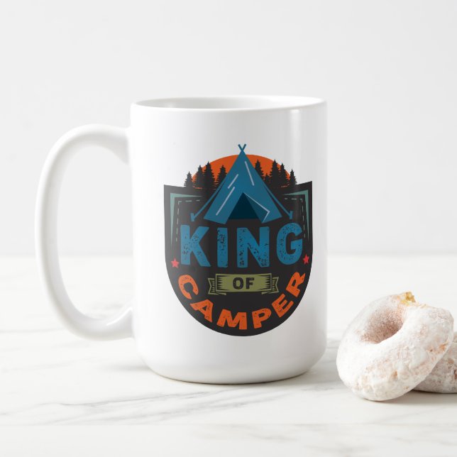 Kung i Camping Kaffemugg (Med munk)