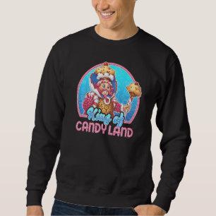 Kung i Candy Land Porträtt Lång Ärmad Tröja