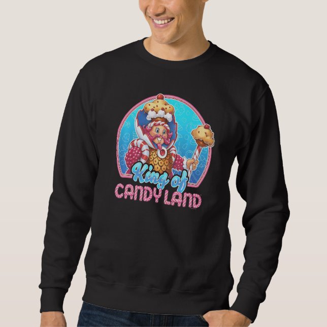 Kung i Candy Land Porträtt Lång Ärmad Tröja (Framsida)
