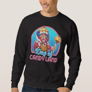 Kung i Candy Land Porträtt Lång Ärmad Tröja