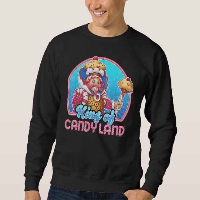 Kung i Candy Land Porträtt Lång Ärmad Tröja (Framsida)