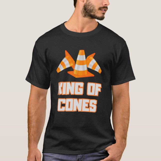 Kung i Cones Funny Traffic Cone Safety T Shirt (Framsida)
