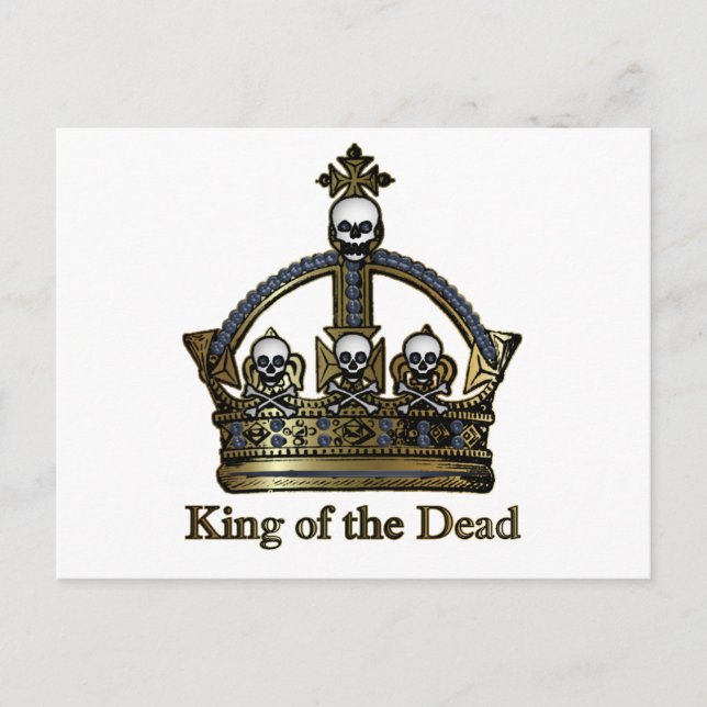 Kung i Dead Skull Krona Vykort (Framsida)