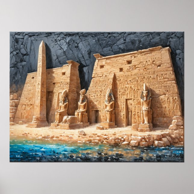 Kung i den antika Egyptenen Dendera Temple Poster (Framsidan)