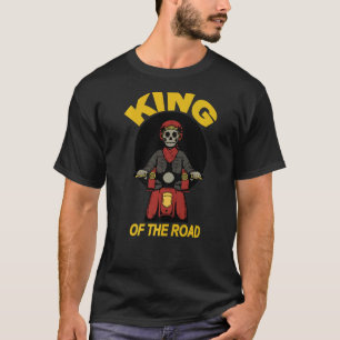 Kung i den italienska motorvägen Skeleton Retro Mo T Shirt