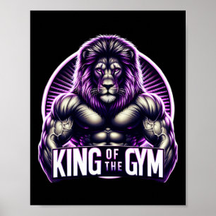 Kung i den Lejona boskapsuppbyggnaden av Gym Flexi Poster