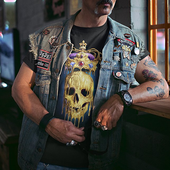 Kung i det döda Smälter Golden Skull T Shirt (Skapare uppladdad)