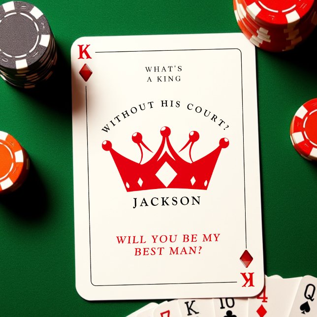 Kung i Diamonds Poker Best Man Frieri kort (King of Diamonds Poker Best Man Proposal Card
)