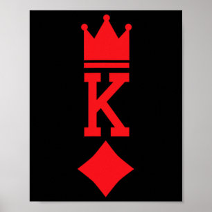 Kung i Diamonds uppspelningskort Halloween Costume Poster