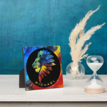 Kung i djungelns lejona vattenfärgsmonogram namn