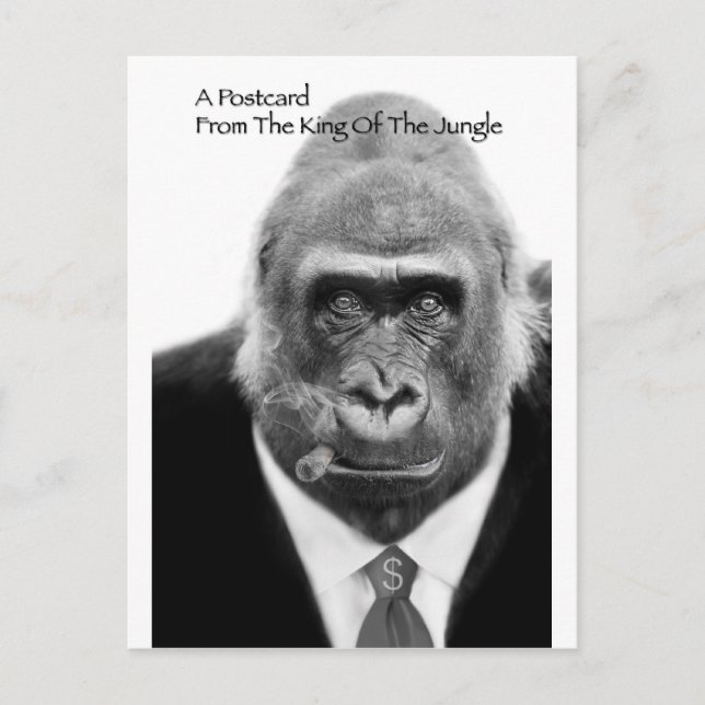 kung i djungelvykortet vykort (Framsida)