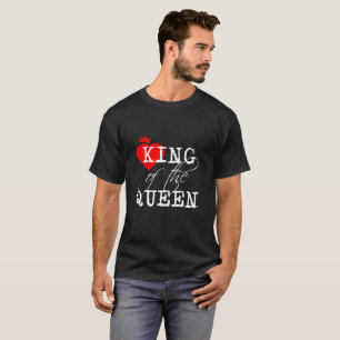 Kung i drottningens röda hjärta och krona svart tee shirt