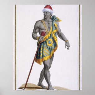Kung i Florida, 1780 (färgad engrave) Poster