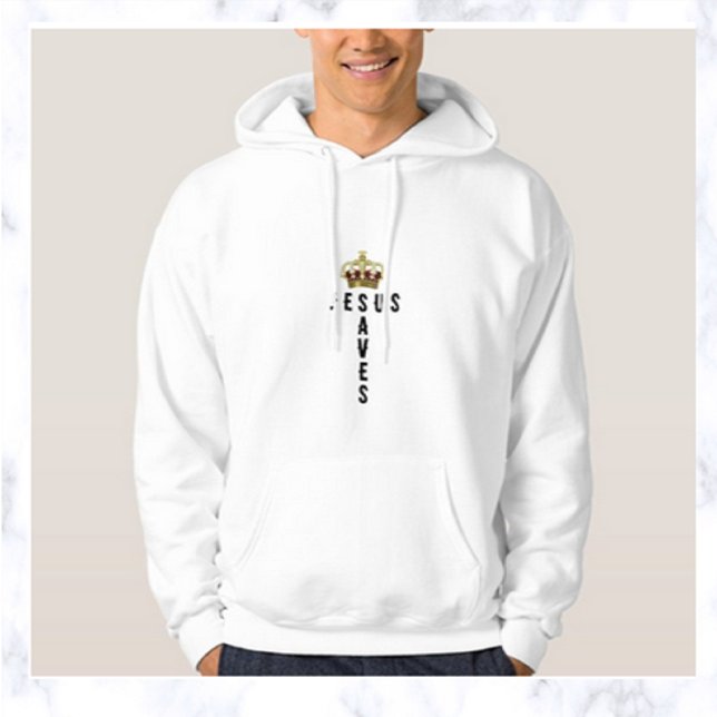 Kung i Glory Jesus Saves Hoodie (Skapare uppladdad)