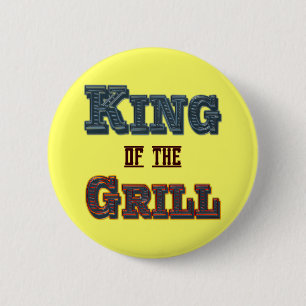 Kung i Grill BBQ Cooking Slogan Button Knapp