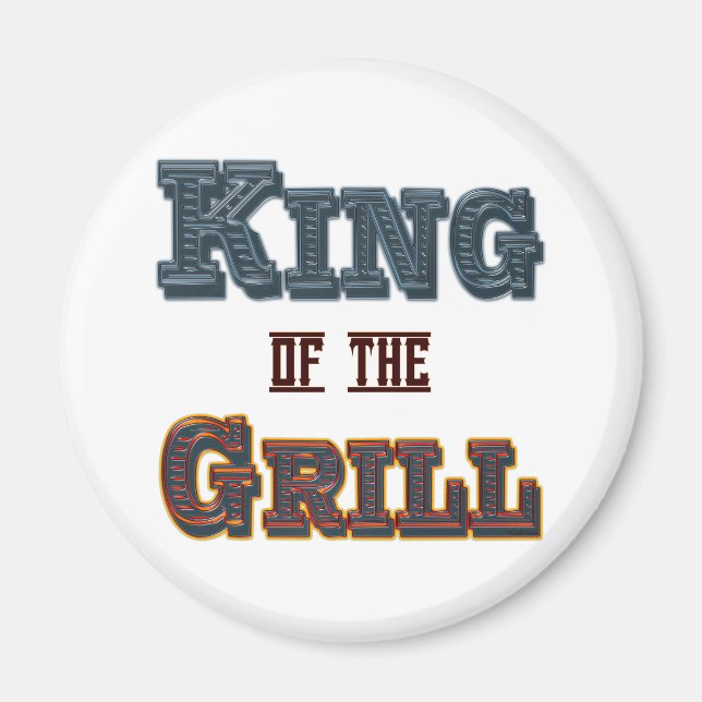 Kung i Grill BBQ Cooking Slogan Fridge Magnet (Framsidan)