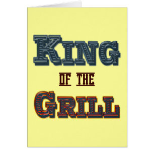 Kung i Grill BBQ Cooking Slogan Hälsningskort