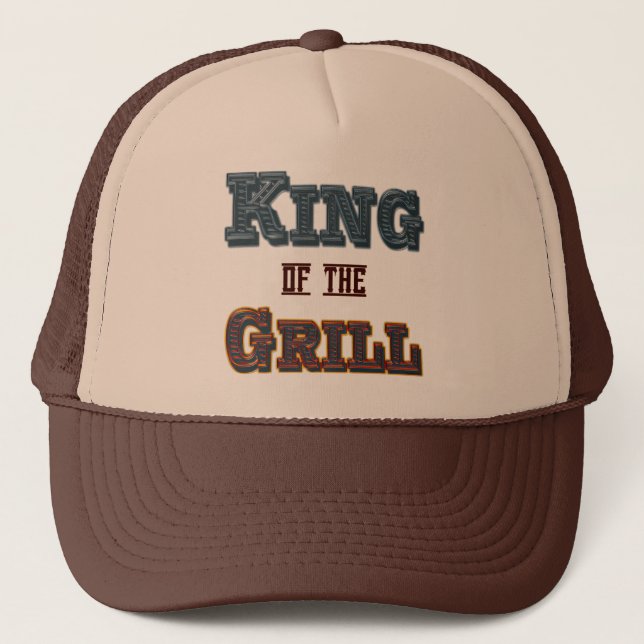 Kung i Grill BBQ Cooking Slogan Hat Keps (Framsida)