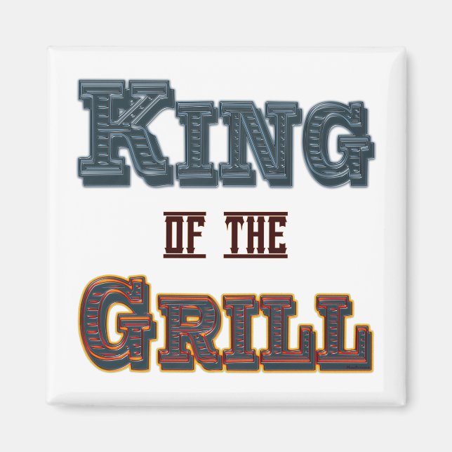 Kung i Grill BBQ Cooking Slogan Magnet (Framsidan)
