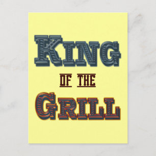 Kung i Grill BBQ Cooking Slogan Vykort