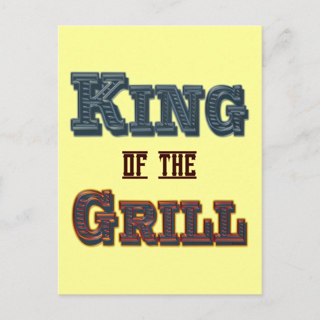 Kung i Grill BBQ Cooking Slogan Vykort (Framsida)