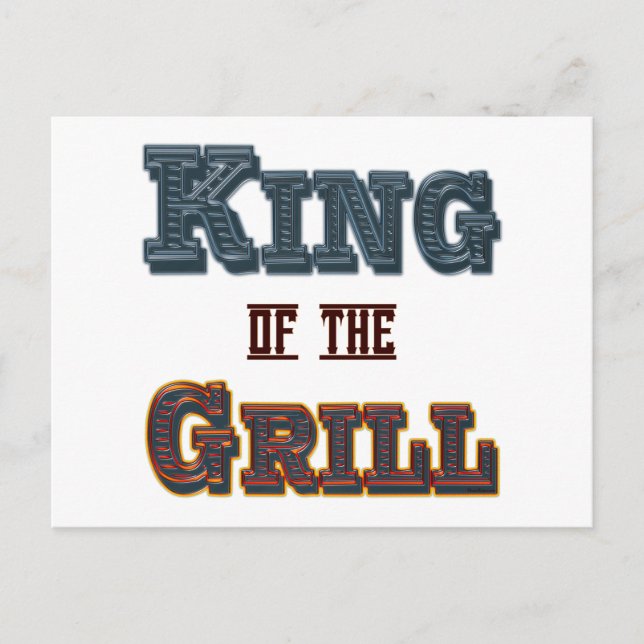 Kung i Grill BBQ Cooking Slogan Vykort (Framsida)