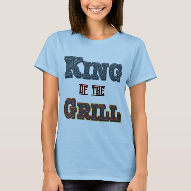 Kung i Grill BBQ-kokning T-shirt (Framsida)