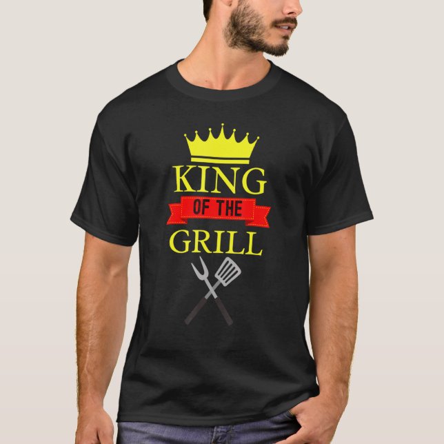 Kung i Grill Grilling Barbeque Kung T Shirt (Framsida)
