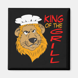 Kung i Grill, Lejon Chef, Funny Black Magnet
