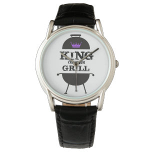 Kung i Grill, Svart Lila Krona Armbandsur