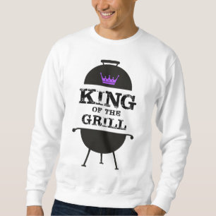 Kung i Grill, Svart Lila Krona Lång Ärmad Tröja