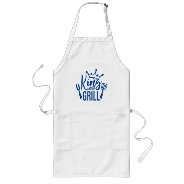 Kung i Grill Typography Långt Förkläde (Framsidan)