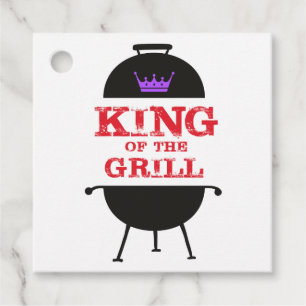 Kung i grillen, svart Lila Krona Red Gåvor Etiketter