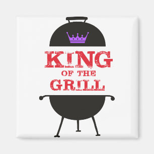 Kung i grillen, svart Lila Krona Red Magnet