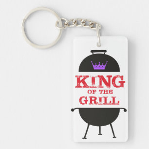 Kung i grillen, svart Lila Krona Red Nyckelring