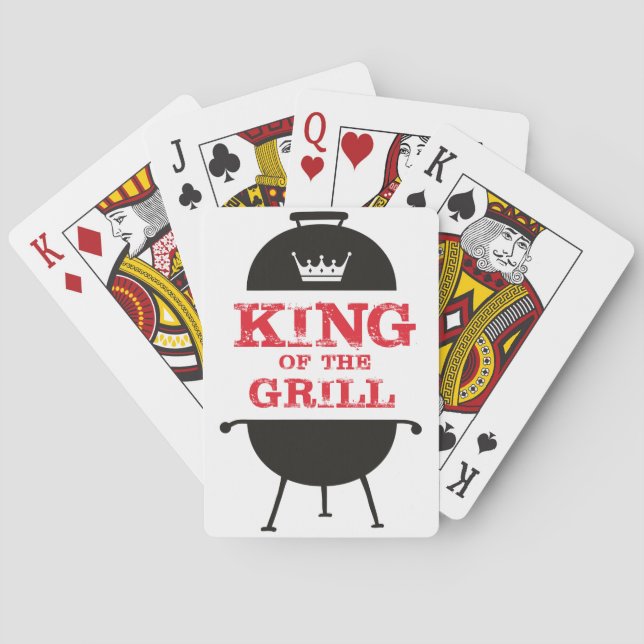 Kung i grillen, svart vit Krona röd Casinokort (Baksidan)