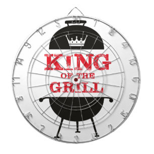 Kung i grillen, svart vit Krona röd Darttavla