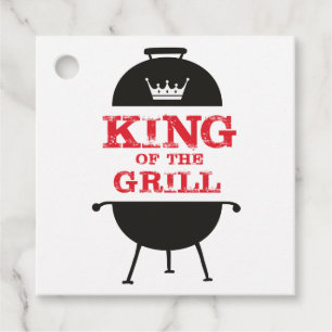 Kung i grillen, svart vit Krona röd Gåvor Etiketter
