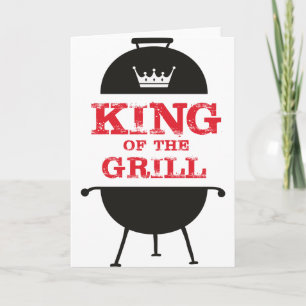 Kung i grillen, svart vit Krona röd Kort