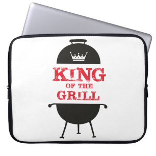 Kung i grillen, svart vit Krona röd Laptop Fodral