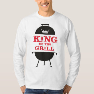 Kung i grillen, svart vit Krona röd T Shirt