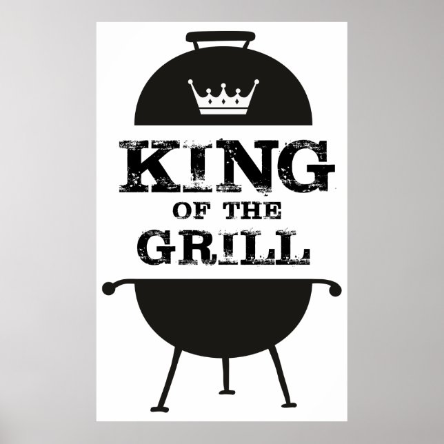 Kung i grillen, Svartvit Krona Poster (Framsidan)