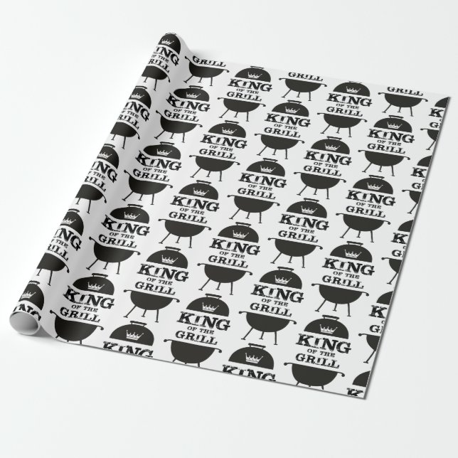 Kung i grillen, Svartvit Krona Presentpapper (Utrullad)