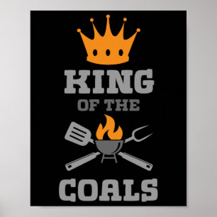 Kung i grillningsgrillen Barbecue Kött Bbq Poster