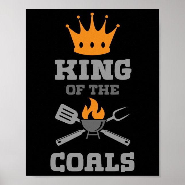 Kung i grillningsgrillen Barbecue Kött Bbq Poster (Framsidan)