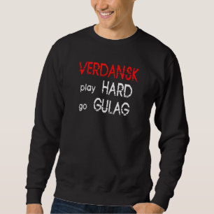 Kung i Gulag Duty Call Warzone Video Game Lång Ärmad Tröja