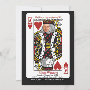 Kung i Hearts Casino Nattfotografinbjudan Inbjudningar