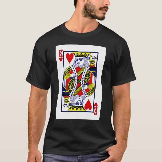 Kung i Hearts från traditionella kortdäck T Shirt (Framsida)
